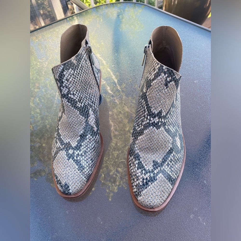 Vince Camuto - Snakeskin Print Ankle Boots